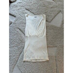 Vintage Michael Stars Cream Surplice Wrap Tank Top Made In USA Y2K